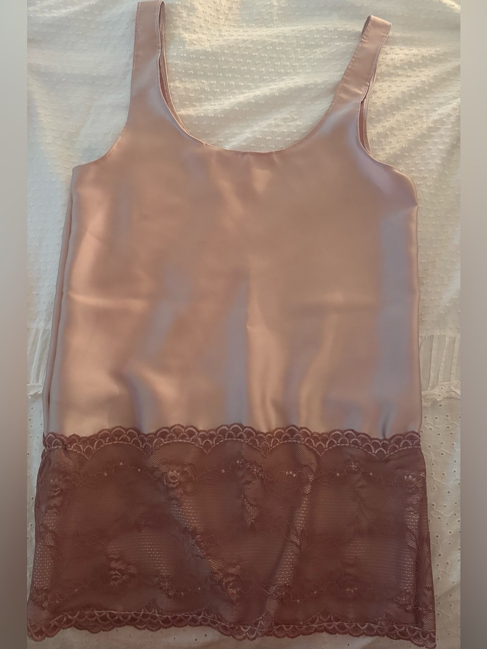 BohemiabyChlo Satin Lace Hem Slip Dress - Blush Pink